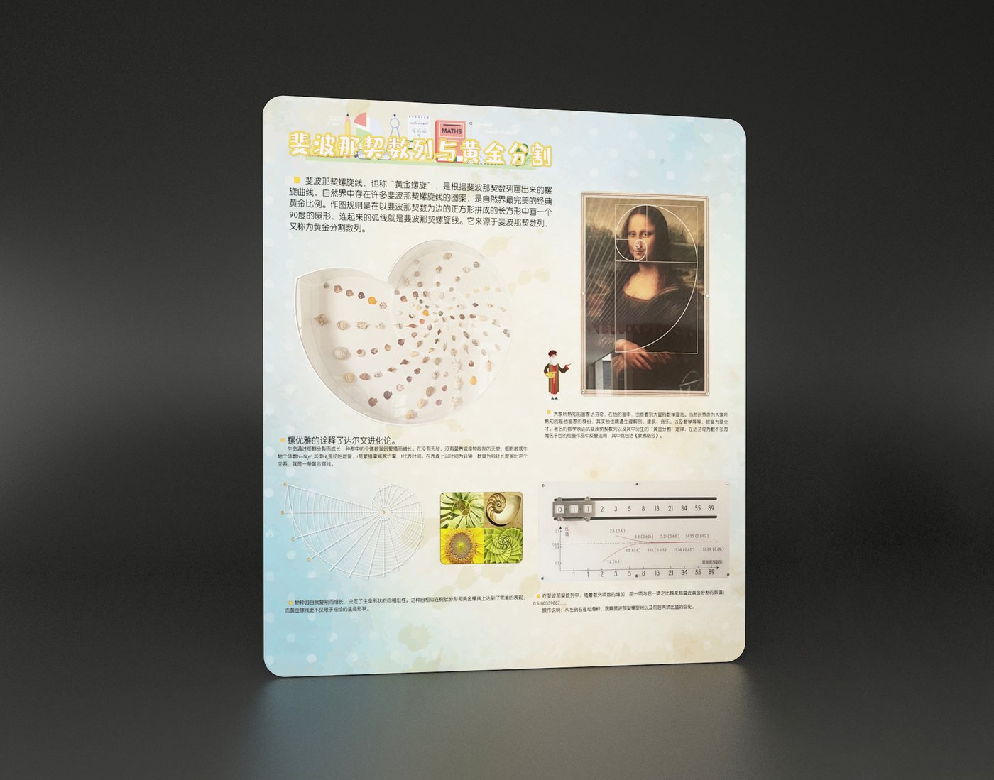斐波那契数列与黄金分割科普展品